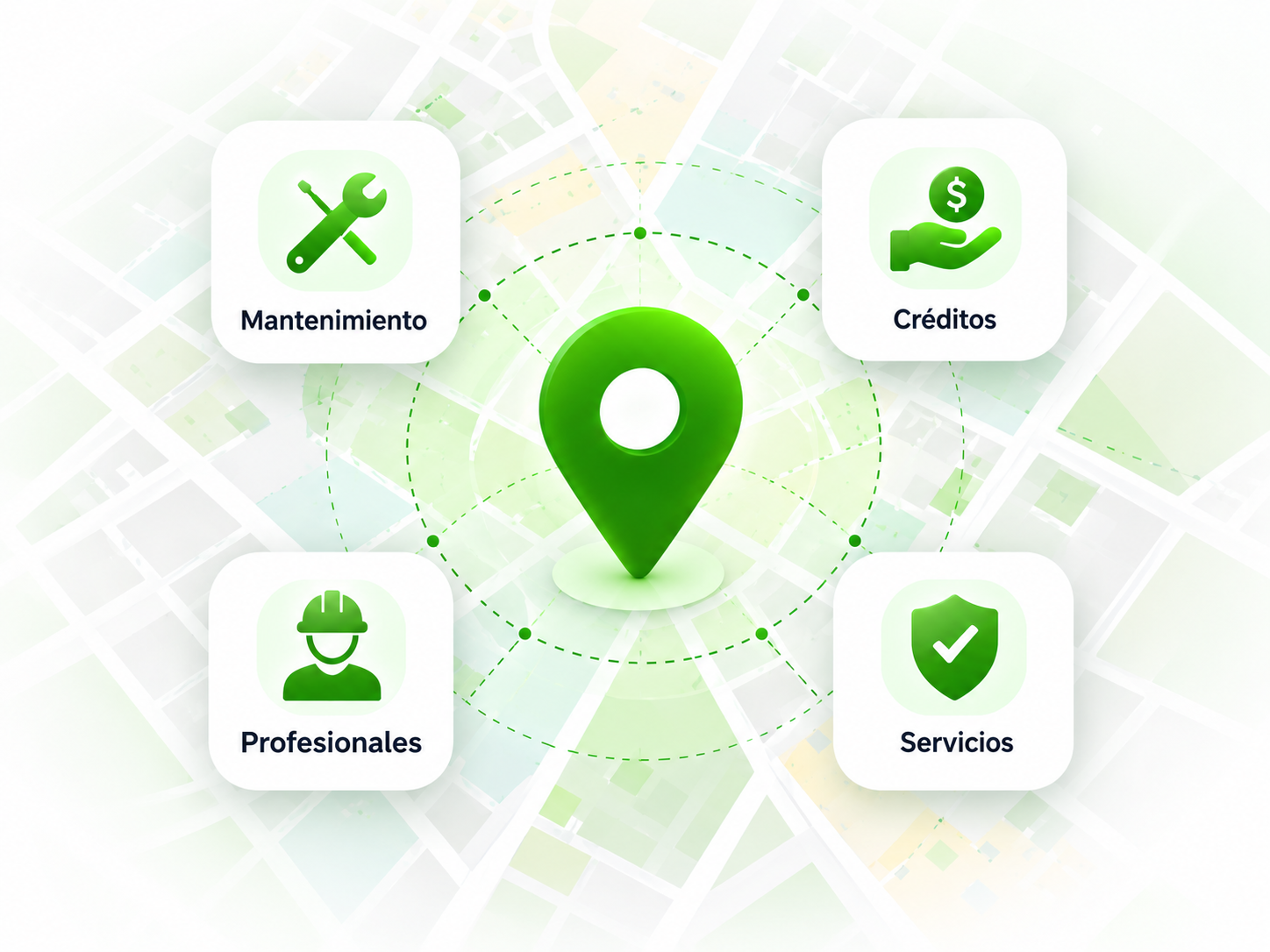 Servicios, créditos y mantenimiento por geolocalización en Inmositio